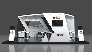 3D booth 8m x 6m  white model