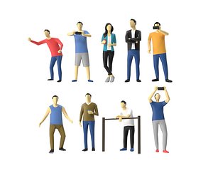 Low Poly Human - Standing Audience Pack