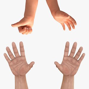 Man and Baby Hands Rigged for Cinema 4D Collection