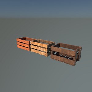 wooden fruit crate 3D model