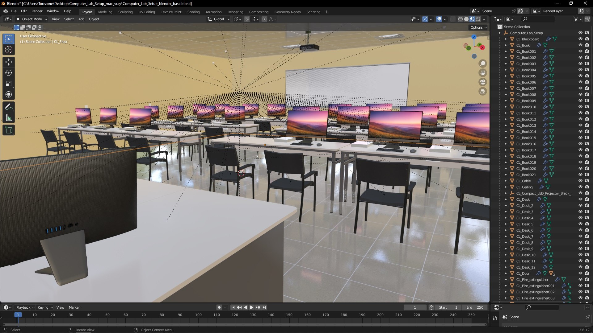 Computer Lab Setup Model - TurboSquid 2374719