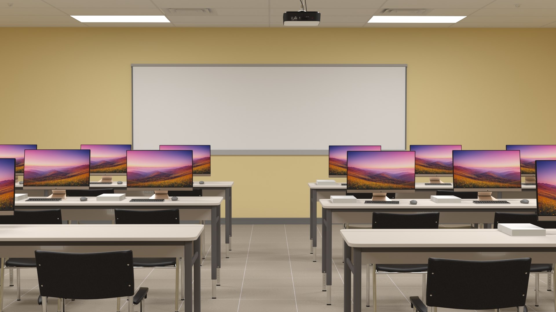Computer Lab Setup Model - TurboSquid 2374719