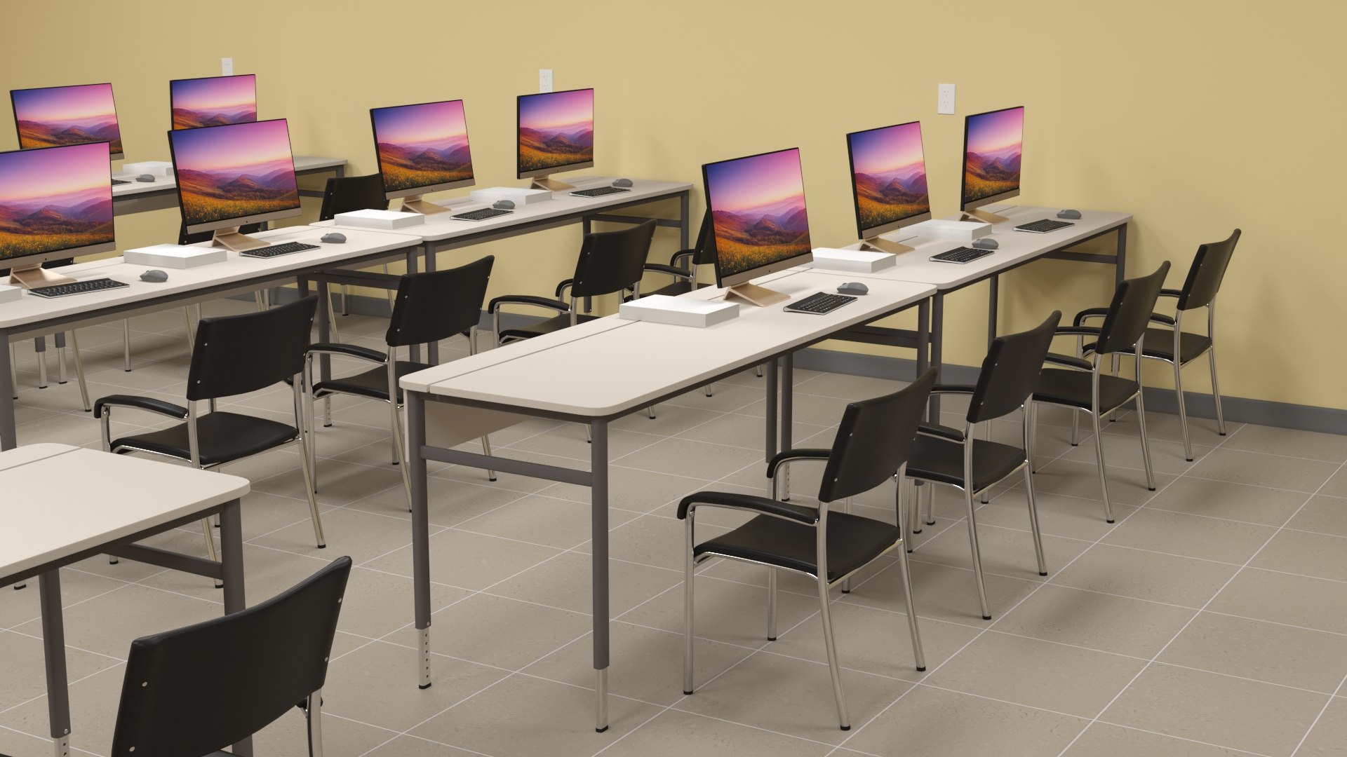 Computer Lab Setup Model - TurboSquid 2374719