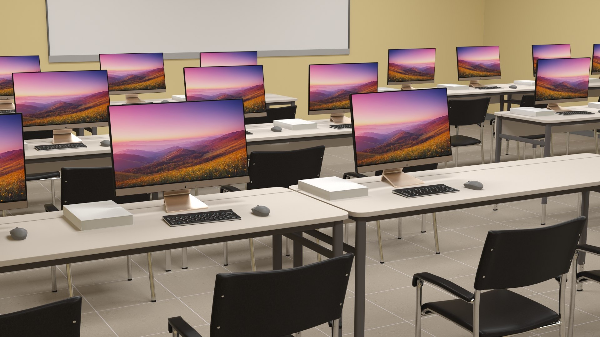 Computer Lab Setup Model - TurboSquid 2374719