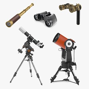 3D Binoculars and Telescopes Collection 4 model