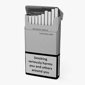 Open Pack of Cigarettes Davidoff White Super Slim