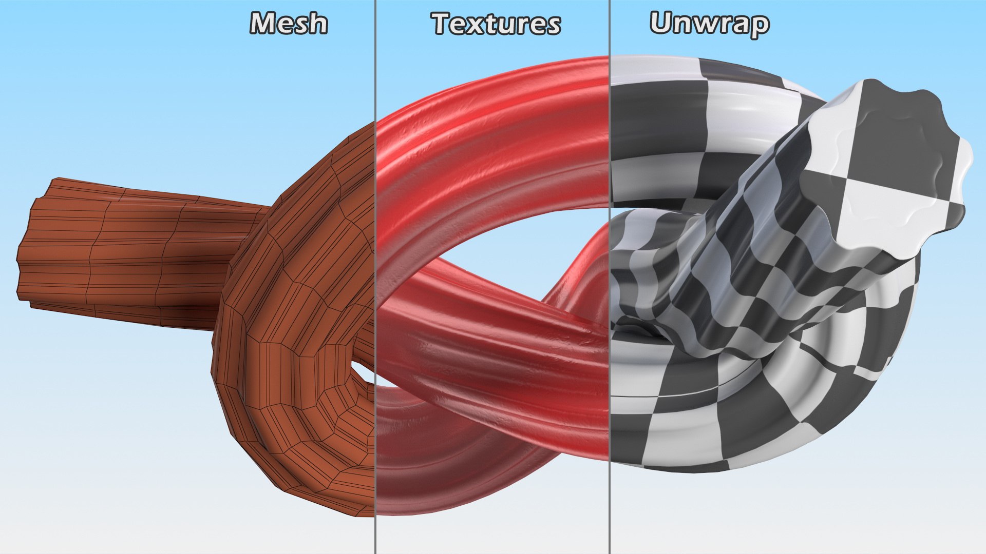 Licorice Twisted Rope Candy Tied in Knot model - TurboSquid 1736784