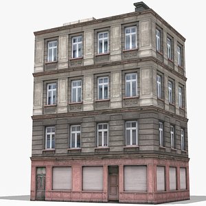 3D apartment building house