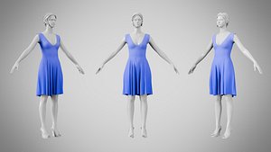 Dress 21 Very Light Blue 3D model