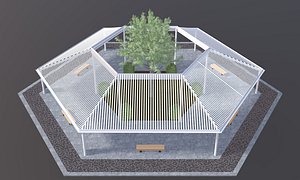 Pergola pavilion 3D model
