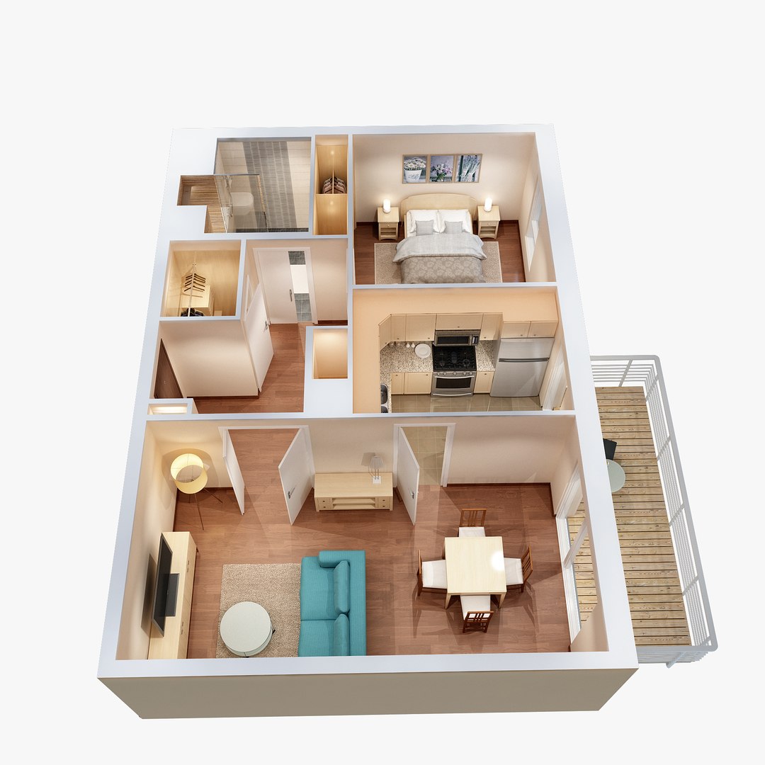 Lighting Floor Plan Scene 3d Max