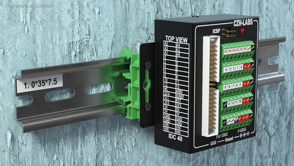 UNO Screw Terminal Block Din Rail 3D - TurboSquid 1905966