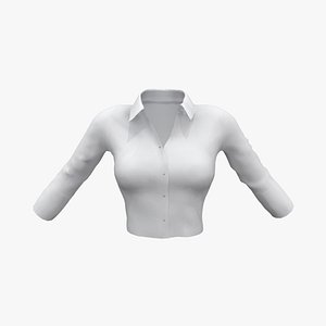 Ladies Slim Blouse Tucked for High Waists