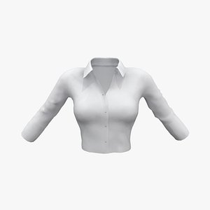 Ladies Slim Blouse Tucked for High Waists