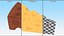 Cartoon Cut Piece of Yellow Cheese
