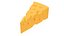 Cartoon Cut Piece of Yellow Cheese