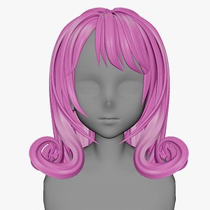 3D Anime hair style 47 for woman and girl