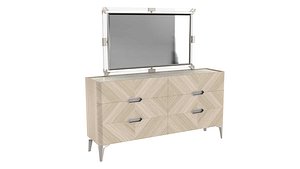 3D Michael Amini AICO PENTHOUSE sideboard and mirror
