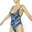 Leotard Swimsuit Chinese Decoration Blue Women Clothing