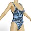 Leotard Swimsuit Chinese Decoration Blue Women Clothing