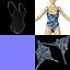 Leotard Swimsuit Chinese Decoration Blue Women Clothing