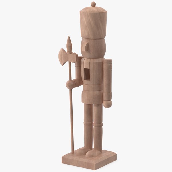 3D Wooden Christmas Nutcracker 5 model