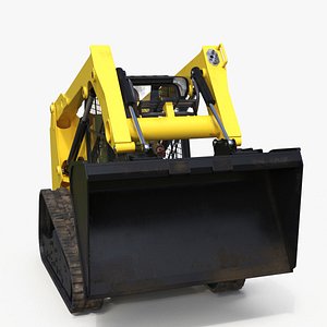Skid Steer or Compact Track Loader with Operator Rigged for Cinema 4D 3D model