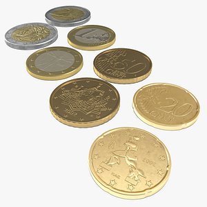 Italian Euro Coins 3D Models Collection 2
