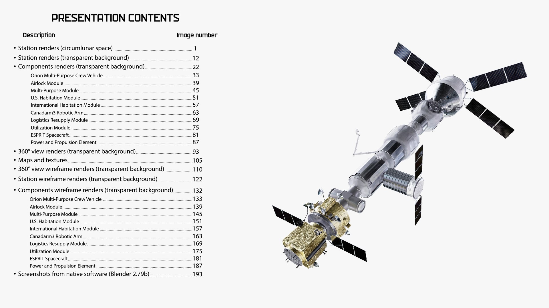 3D Lunar Gateway Space Station model https://p.turbosquid.com/ts-thumb/en/zOduw5/Ti/11/png/1620252919/1920x1080/fit_q87/ea7035e995dc6c3618c7bb7fafad9418b54bddf3/11.jpg