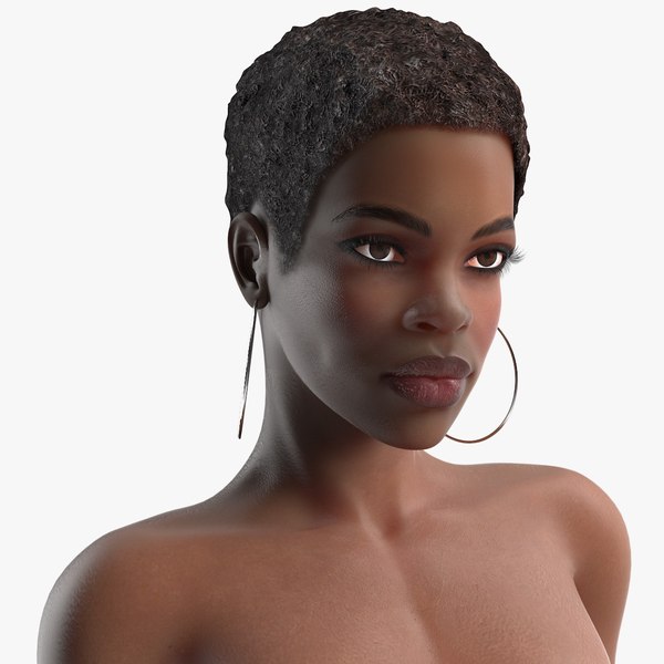 afro american woman nude 3D model