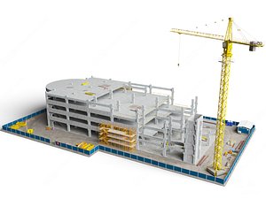 Under Construction Scene building site construction site 3D