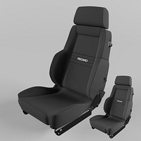 RECARO Expert Comfort Nardo Cloth Black and Grey Seat 3D model