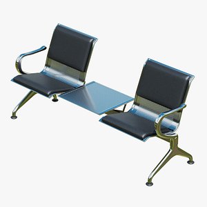 3D model Modern Airport Waiting Bench