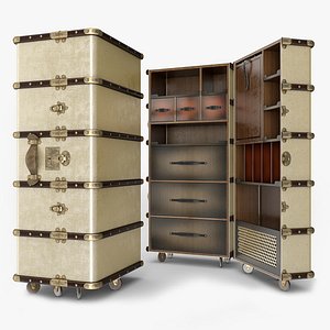 Authentic Models Stateroom Armoire Travel Trunk Wardrobe Ship Chest