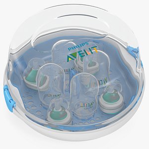 Philips AVENT Sterilizer with Baby Bottles Inside 3D