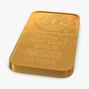 3d gold bar 100g model