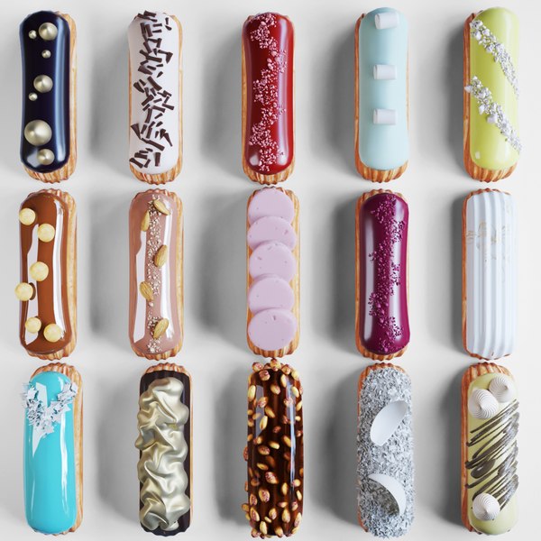 3D Lowpoly Desserts Eclairs - TurboSquid 2153666