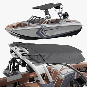3D Marine Sport Wakeboard Boat Rigged