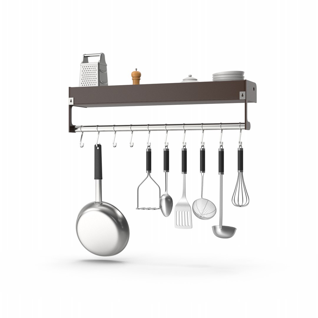 Kitchen Rack Set 3D Model - TurboSquid 1918033