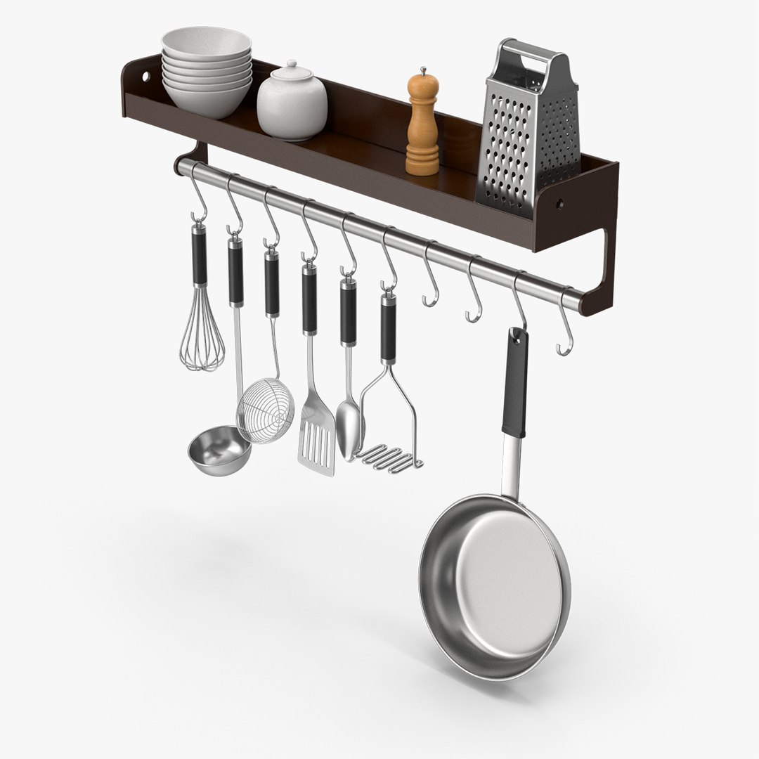 Kitchen Rack Set 3D model - TurboSquid 1918033