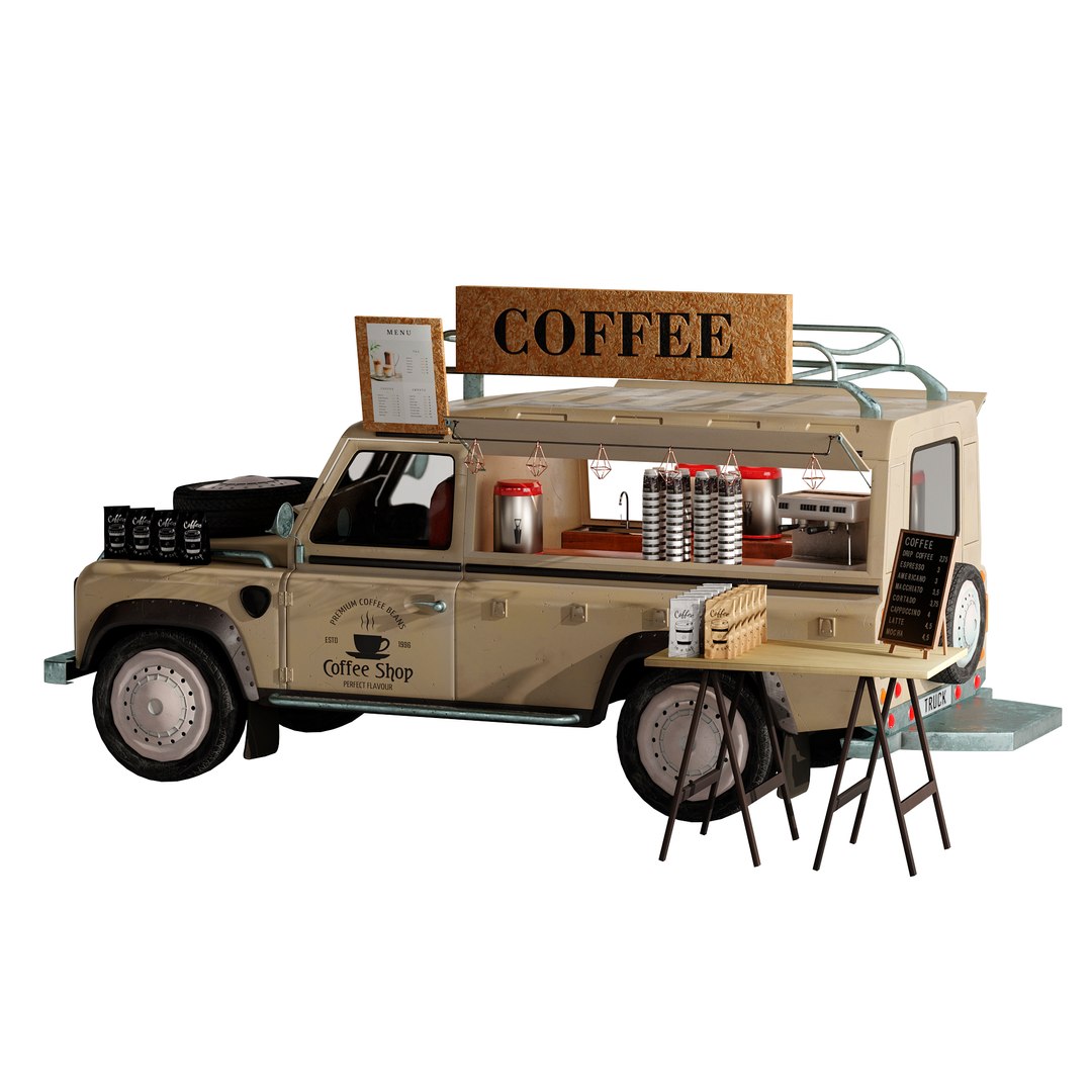 Jeeptruck Coffee 6 3D TurboSquid 1954572