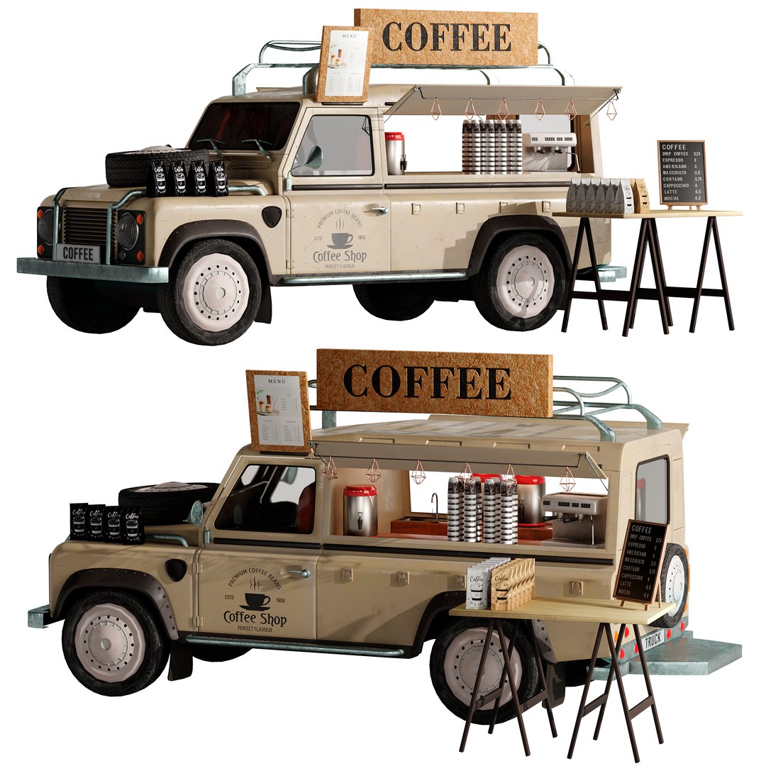 Jeeptruck Coffee 6 3D - TurboSquid 1954572