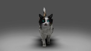 Fur Calico Cat NO Rigged 3D model