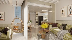 Living Kitchen 03 - Apartment - Maiholuxury - MAX OBJ FBX SKP Simlab Collada - Apartment of Ms Hoa