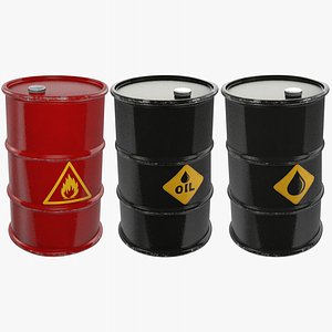 3D model oil barrels