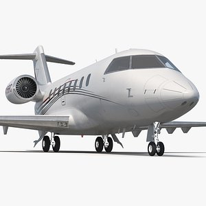 3d bombardier challenger 604 business jet