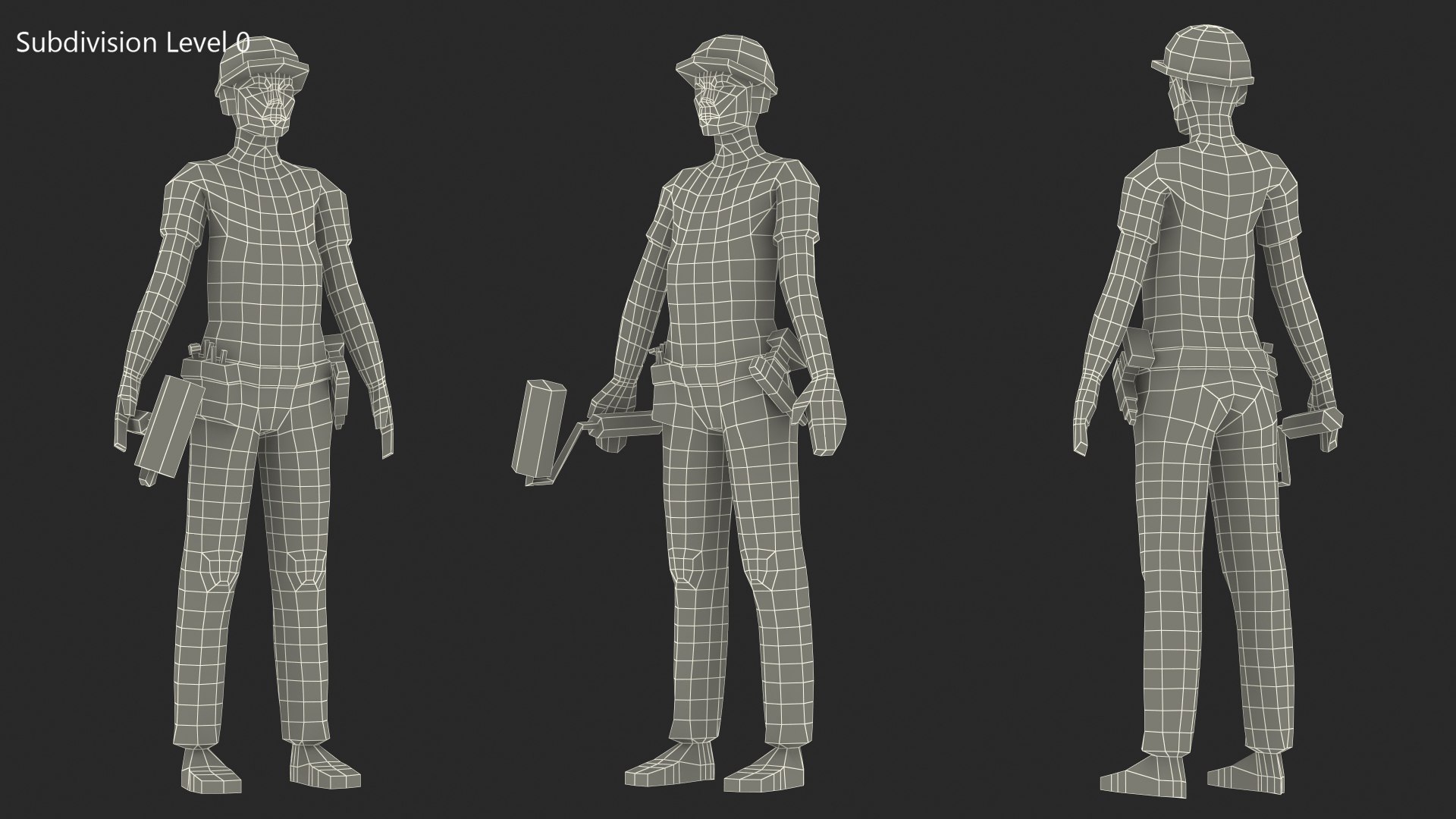 Low Poly Construction Worker 3D model https://p.turbosquid.com/ts-thumb/eo/mKnPrx/1O/lowpolyconstructionworkervray3dmodel012/jpg/1706582153/1920x1080/fit_q87/36a21ed0149212c741f88cbaccccf79b7064362b/lowpolyconstructionworkervray3dmodel012.jpg