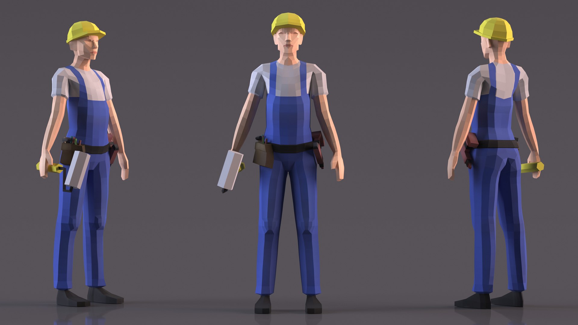 Low Poly Construction Worker 3D model https://p.turbosquid.com/ts-thumb/eo/mKnPrx/5a/lowpolyconstructionworkervray3dmodel004/jpg/1706582116/1920x1080/fit_q87/50b47322f2cb3202a2d2e17c03076f8132aec39a/lowpolyconstructionworkervray3dmodel004.jpg