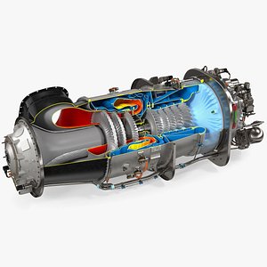 3D pt6c-67c turboshaft slice engine
