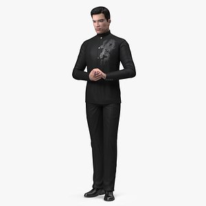 3D Asian Man Tunic Business Suit